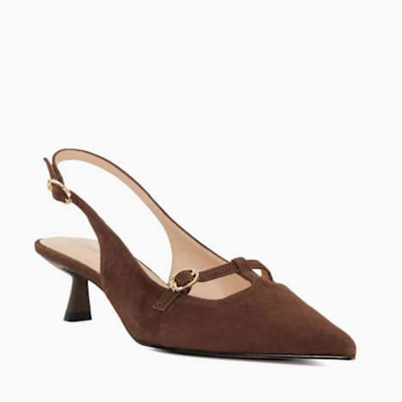 Online Deserving Pointed Toe Slingback Kitten Heels Women Heels