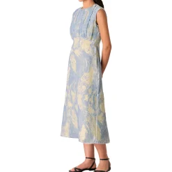 Discount Devore Swirl Velvet Midi Dress Women Dresses