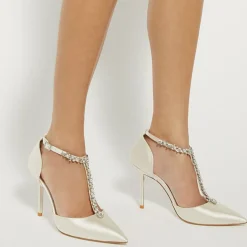 Discount Devotional Embellished T-Bar Pumps Women Heels