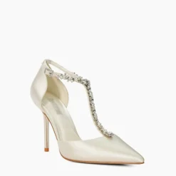 Discount Devotional Embellished T-Bar Pumps Women Heels