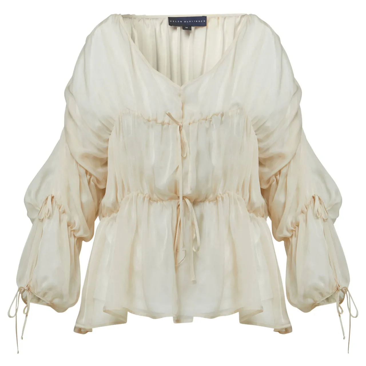 Hot Dia Oversized Drawstring Blouse Women Tops