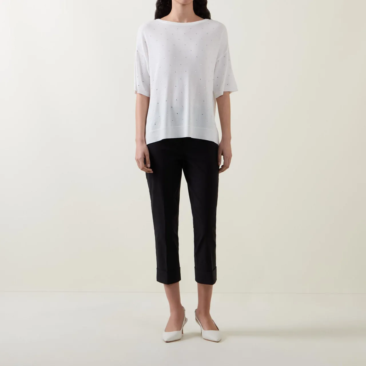 Hot Diamanté Fine-Knit Sweater Women Sweaters & Cardigans
