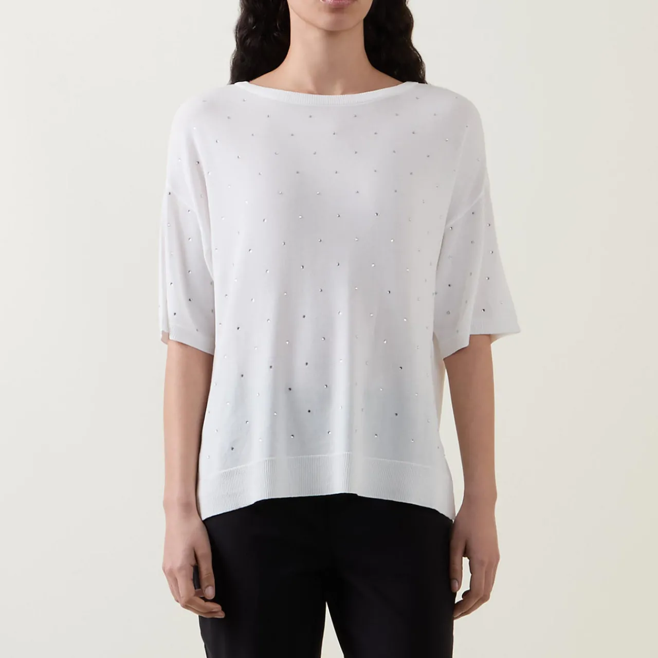 Hot Diamanté Fine-Knit Sweater Women Sweaters & Cardigans