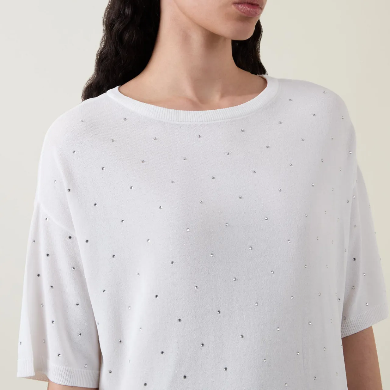 Hot Diamanté Fine-Knit Sweater Women Sweaters & Cardigans