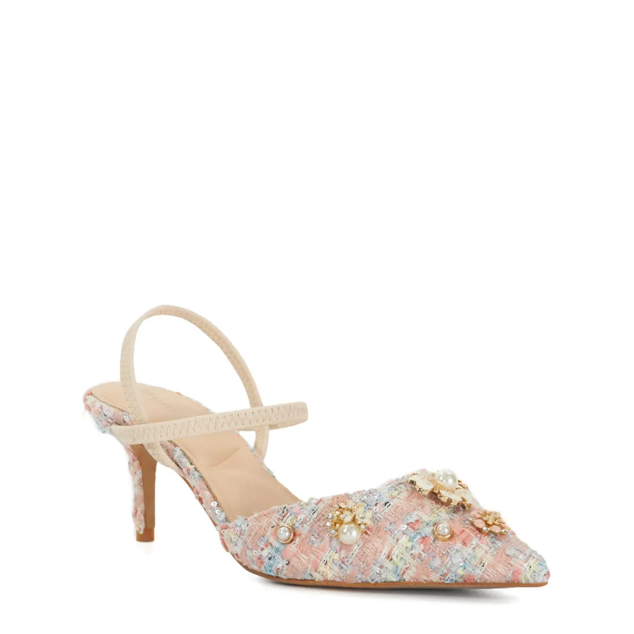 Discount Diana Boucle Floral Slingback Courts Women Heels