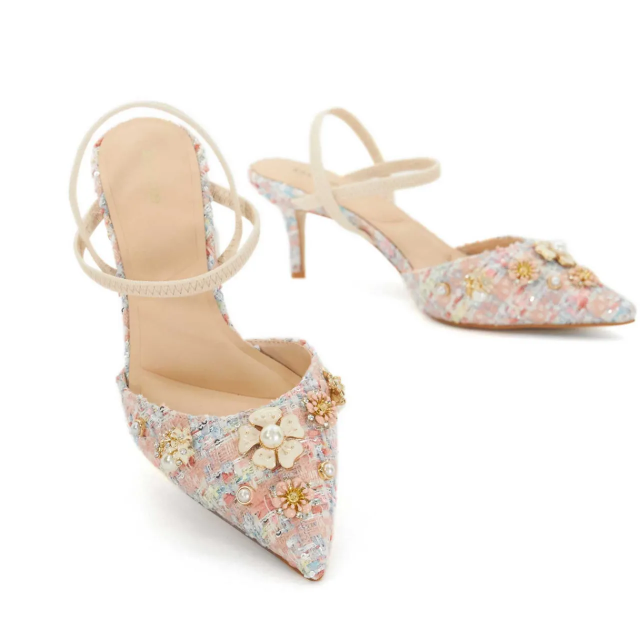 Discount Diana Boucle Floral Slingback Courts Women Heels