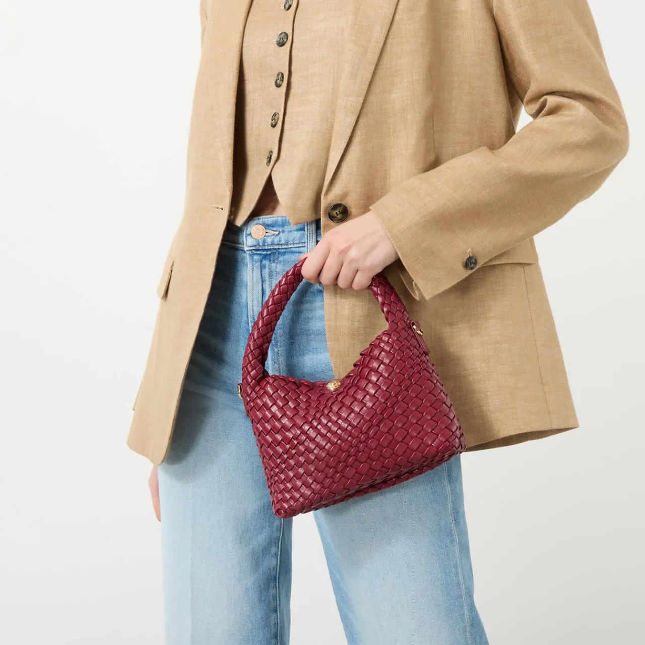 Online Dinkydeliberate Mini Woven Top Handle Bag Women Crossbody Bags