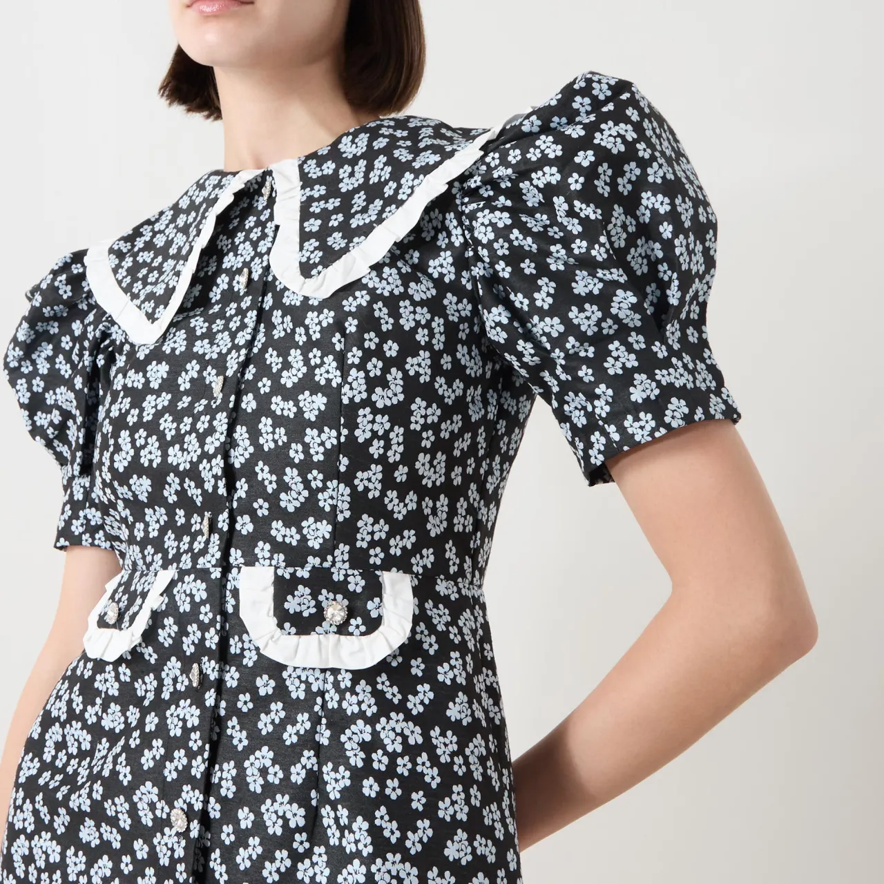 Ditsy Jacquard Mini Dress Women Dresses|Occasion Dressing