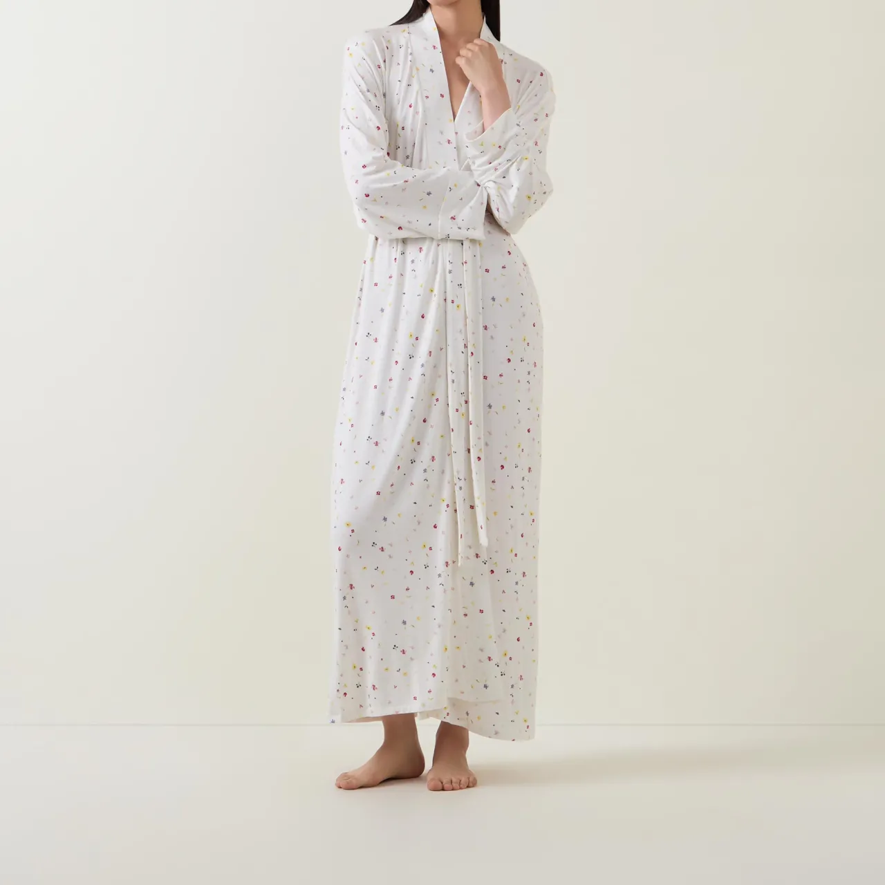 Sale Ditsy Print Longline Robe Women Sleepwear