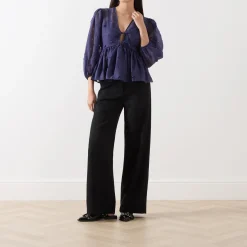 Clearance Ditzy Floral Peplum Blouse Women Tops