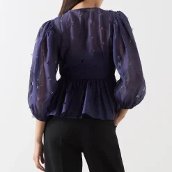 Clearance Ditzy Floral Peplum Blouse Women Tops