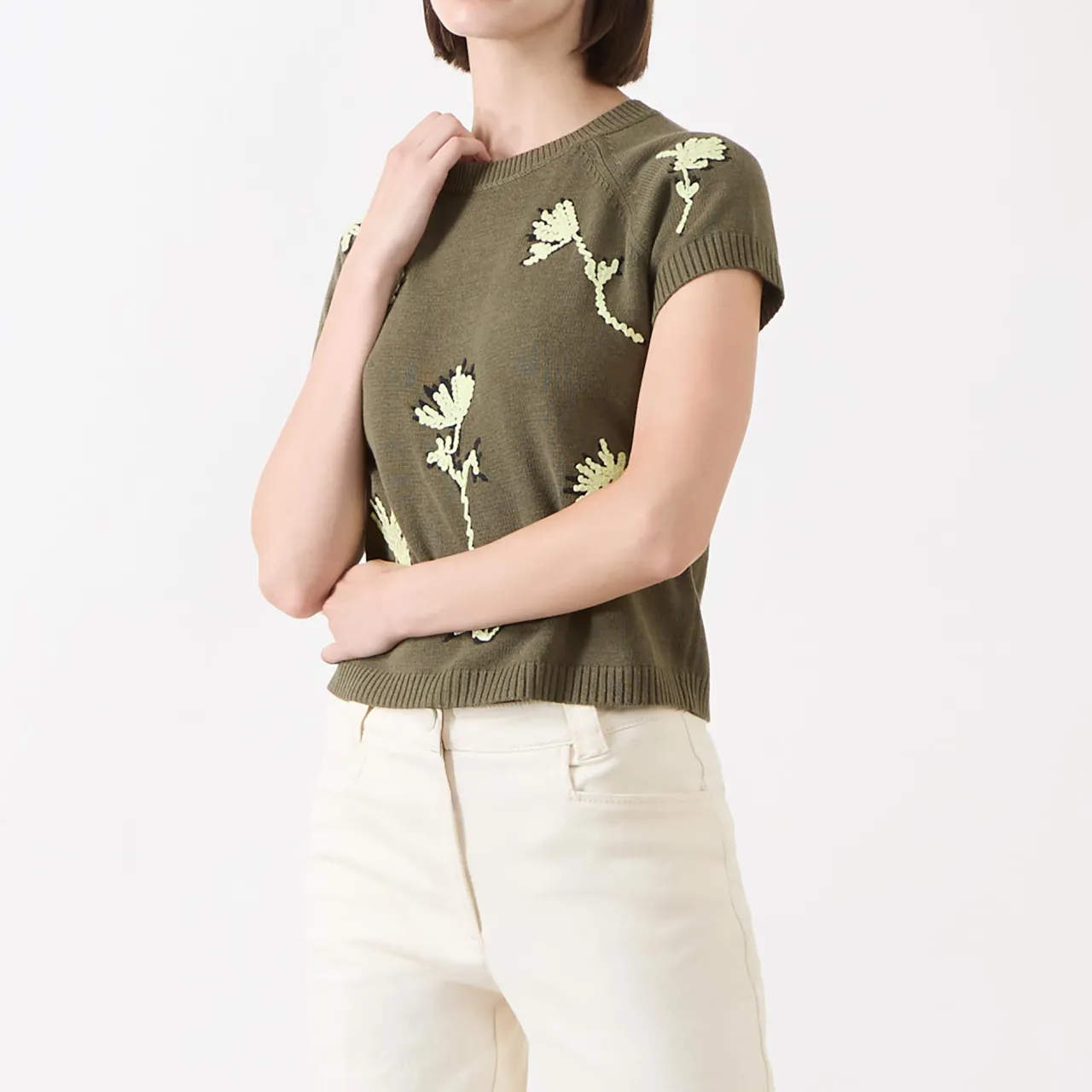 Hot Dizzy Floral Knit Top Women Sweaters & Cardigans
