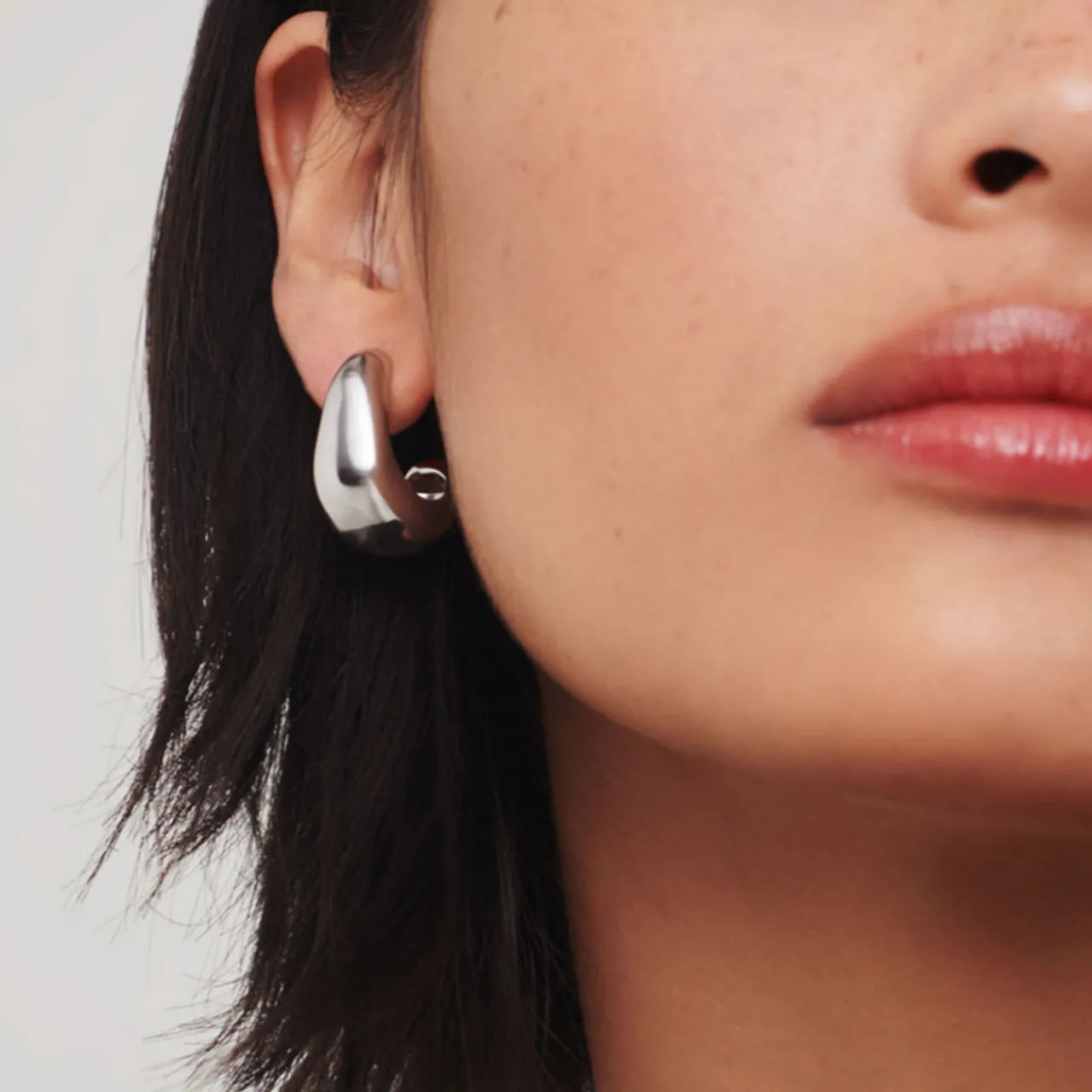 Clearance Dome Medium Hoop Earrings Women Earrings