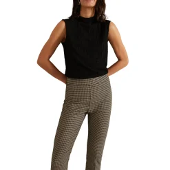 New Donna Dogtooth Straight Leg Trousers Women Trousers & Shorts