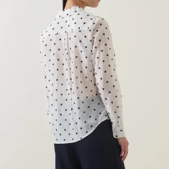 Outlet Dot Print Shirt Women Tops