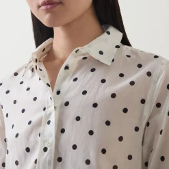 Outlet Dot Print Shirt Women Tops