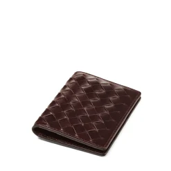 Discount Double Fold Woven Leather Cardholder Women Wallets