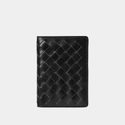 New Double Fold Woven Leather Cardholder Women Wallets