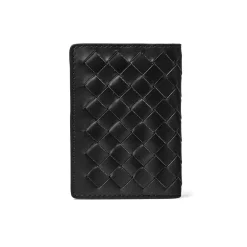 New Double Fold Woven Leather Cardholder Women Wallets
