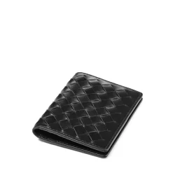 New Double Fold Woven Leather Cardholder Women Wallets