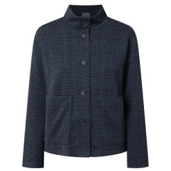 Outlet Double Pocket Check Jacket Women Coats & Jackets