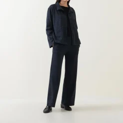 Outlet Double Pocket Check Jacket Women Coats & Jackets
