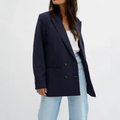 Discount Double-Breasted Tailored Blazer Women Coats & Jackets
