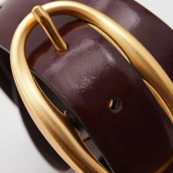 Outlet Drew Patent Leather Oval Buckle Belt Women Belts
