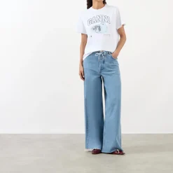 Online Duckie Print Logo T-Shirt Women Tops