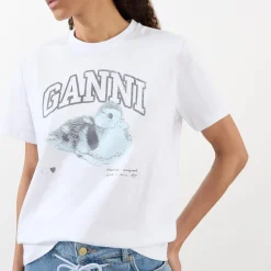 Online Duckie Print Logo T-Shirt Women Tops