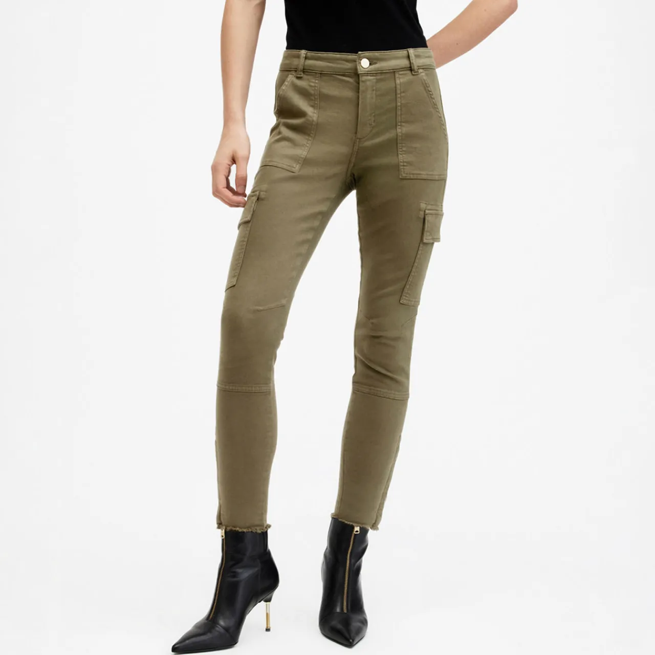 Sale Duran Mid-Rise Skinny Cargo Jeans Women Denim