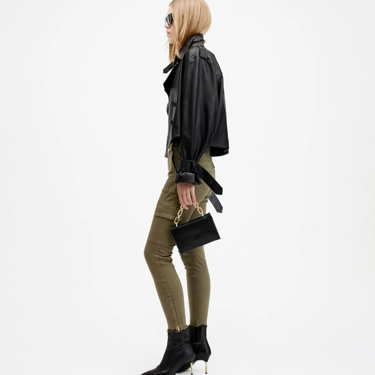Sale Duran Mid-Rise Skinny Cargo Jeans Women Denim