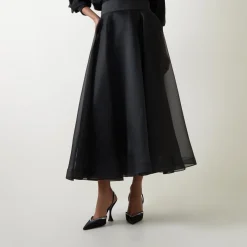 Clearance Edie High-Rise Organza Flared Skirt Women Skirts