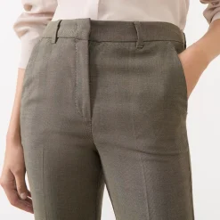 Hot Edison Herringbone Straight Leg Trousers Women Trousers & Shorts