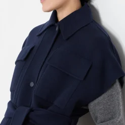 Best Elegia Belted Overshirt Women Coats & Jackets
