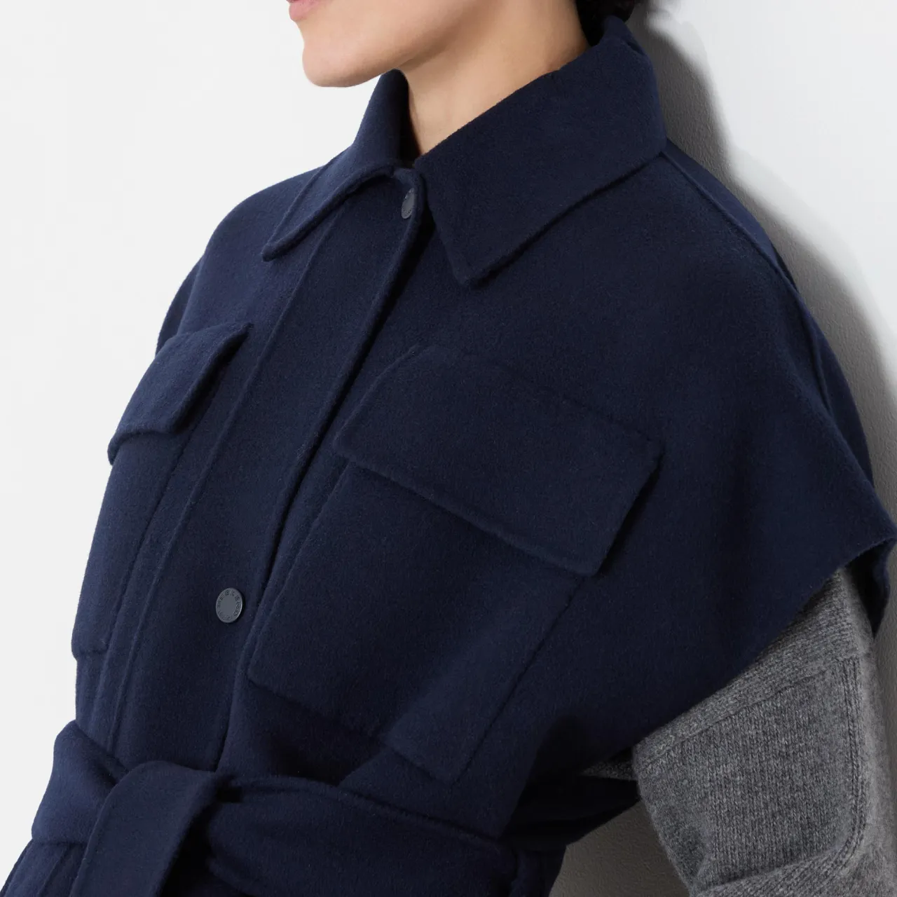 Best Elegia Belted Overshirt Women Coats & Jackets