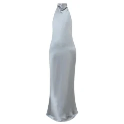 New Eliana Draped Silk Flared Dress Women Dresses