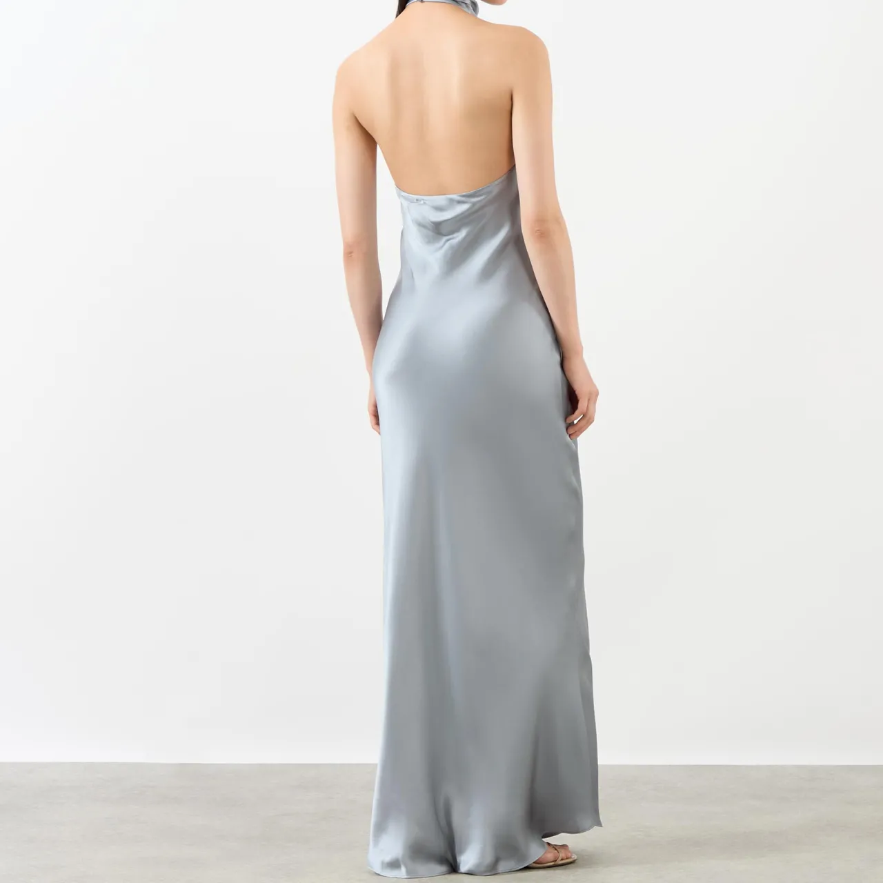 New Eliana Draped Silk Flared Dress Women Dresses