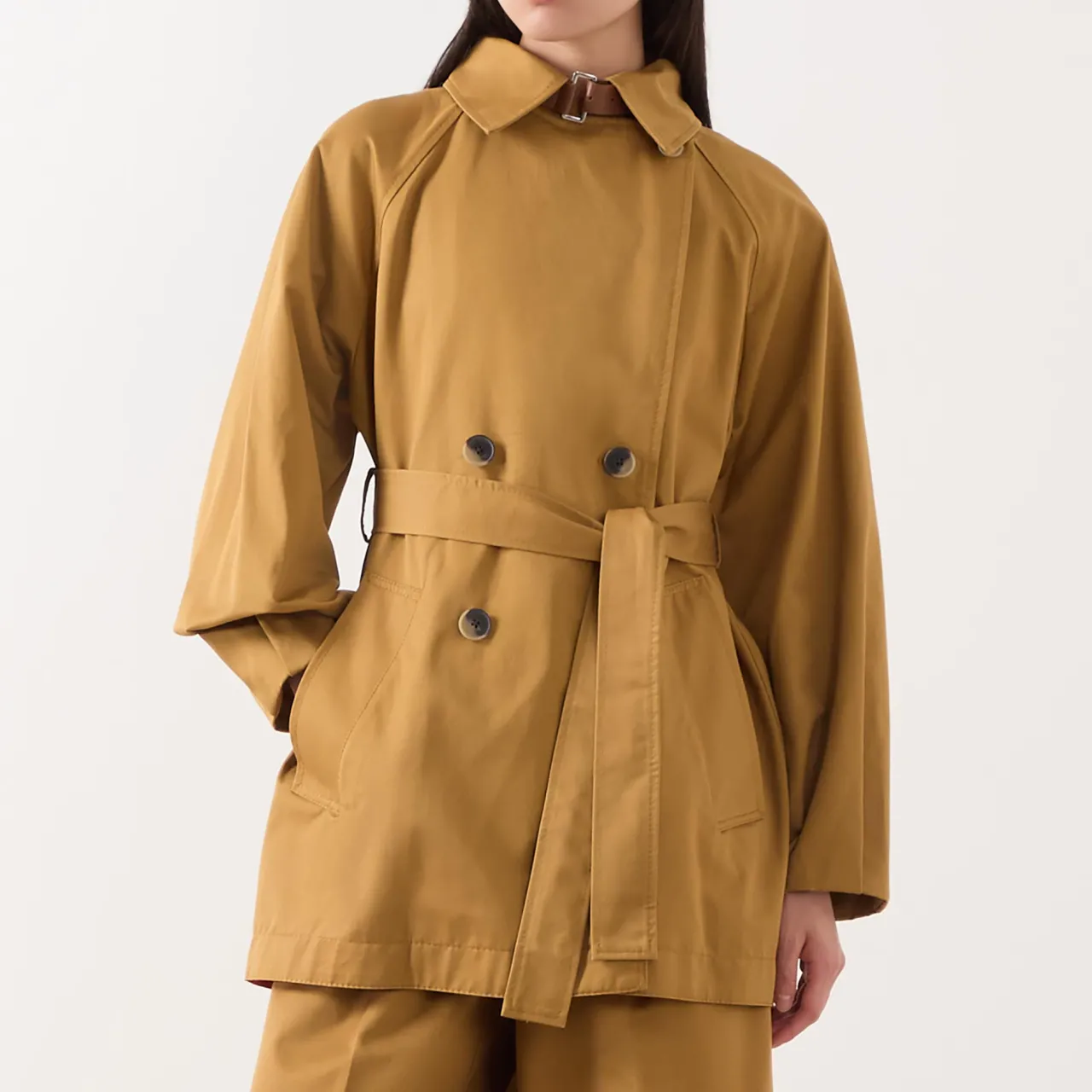 Best Elis Double-Breasted Belted Trench Coat Women Coats & Jackets
