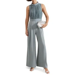 New Eliza Textured Wide Leg Jumpsuit Women Jumpsuits