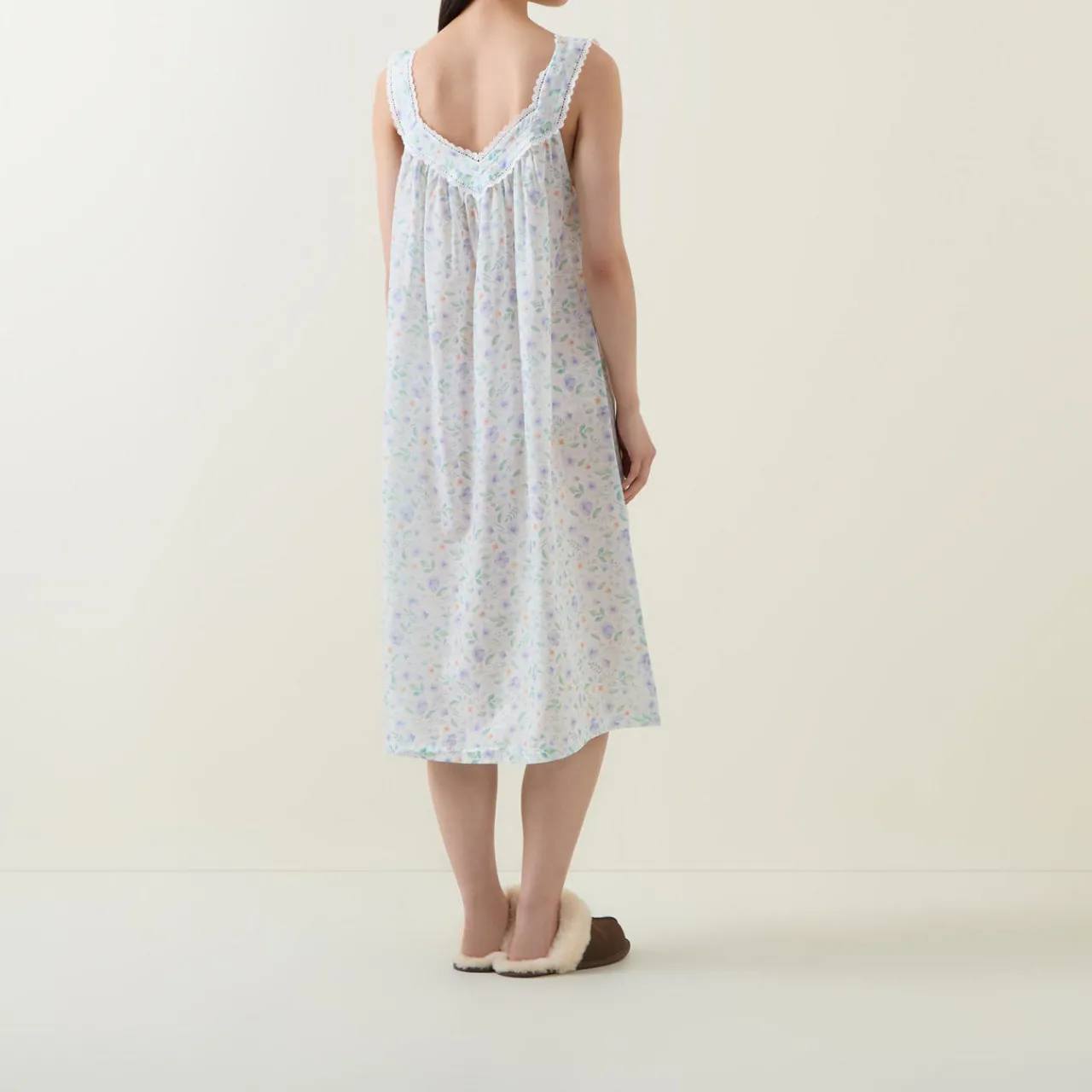 Elle Pansy Print Night Dress Women Sleepwear