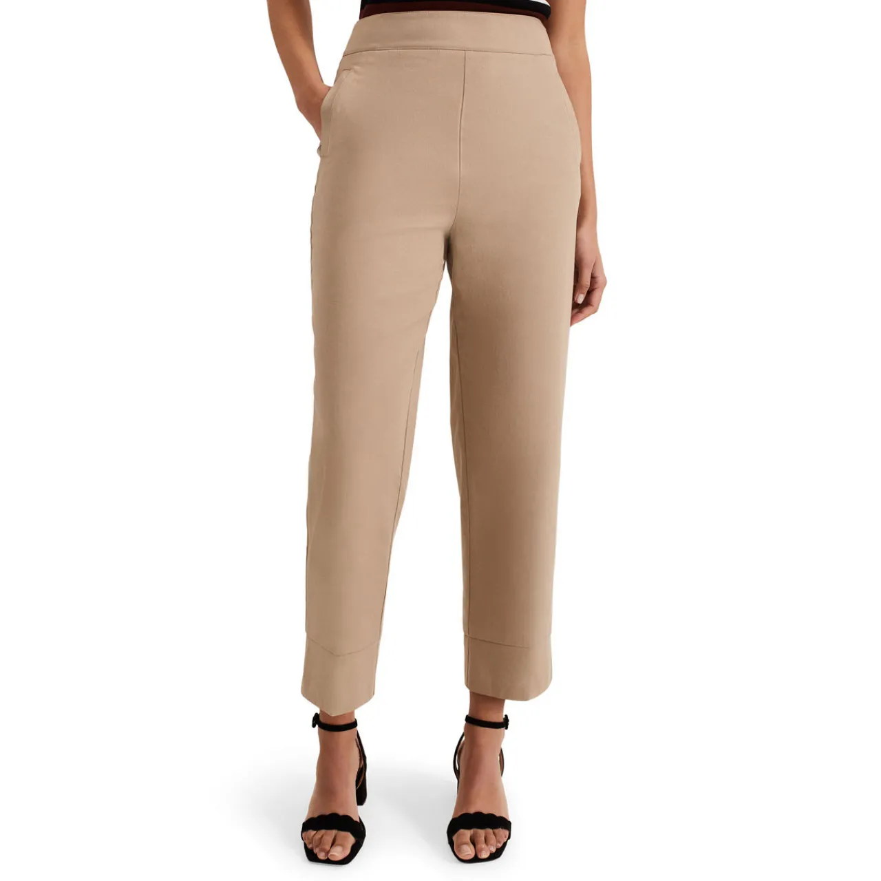 New Ellwood Textured Straight Leg Trousers Women Trousers & Shorts