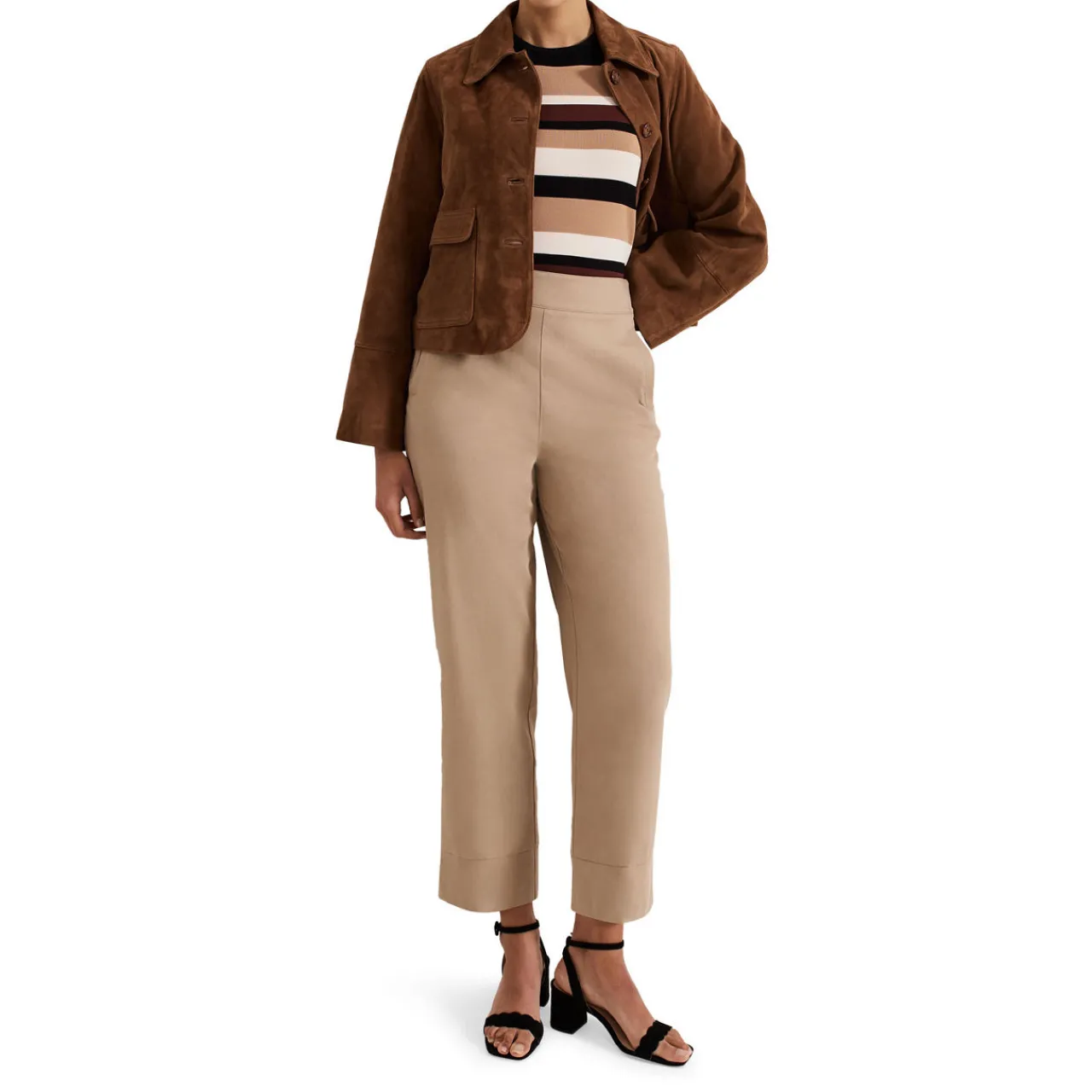New Ellwood Textured Straight Leg Trousers Women Trousers & Shorts