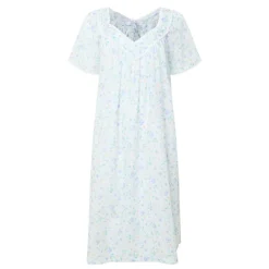 Elma Pansy Print Night Dress Women Sleepwear