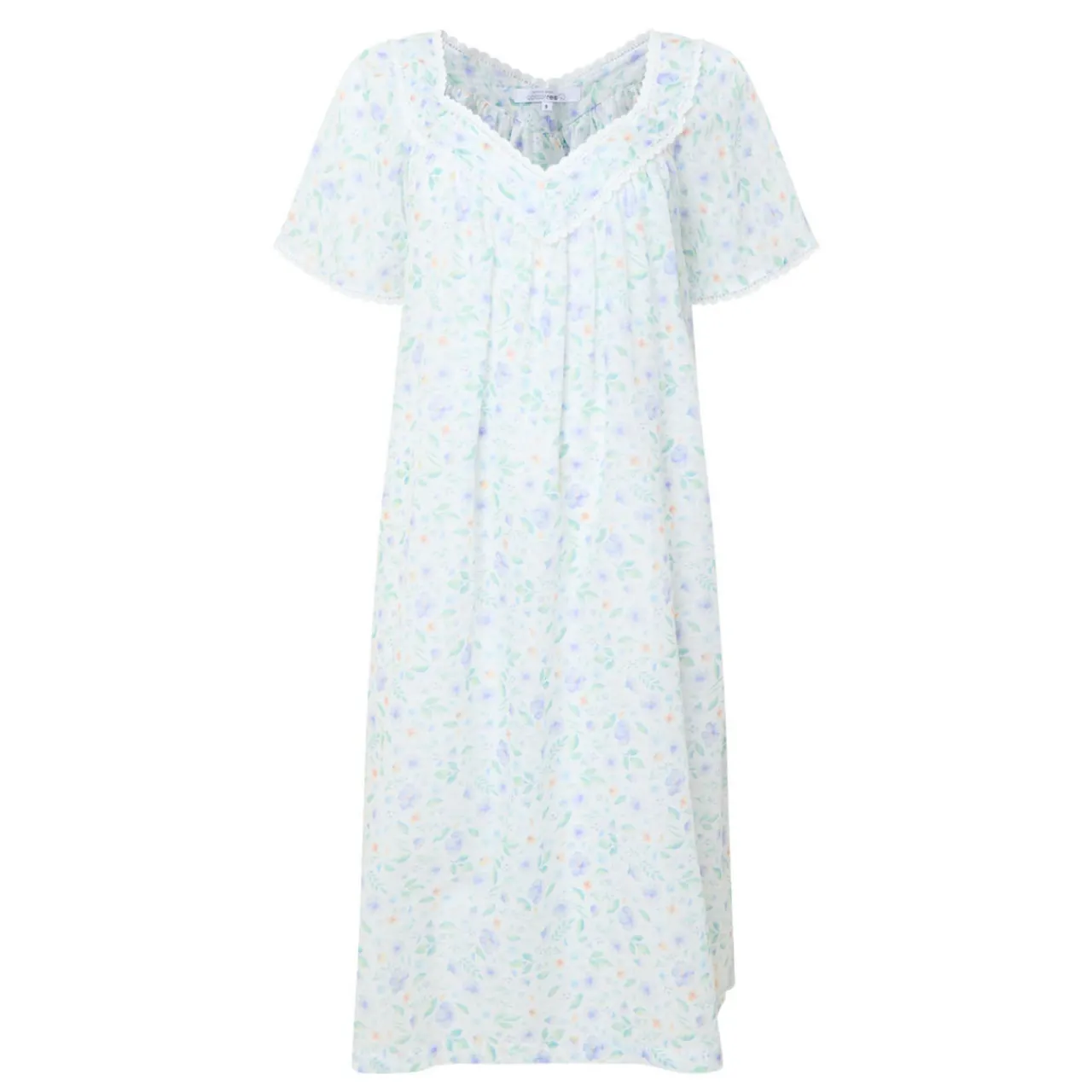 Elma Pansy Print Night Dress Women Sleepwear