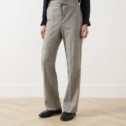 New Elodia Herringbone Straight Leg Trousers Women Trousers & Shorts