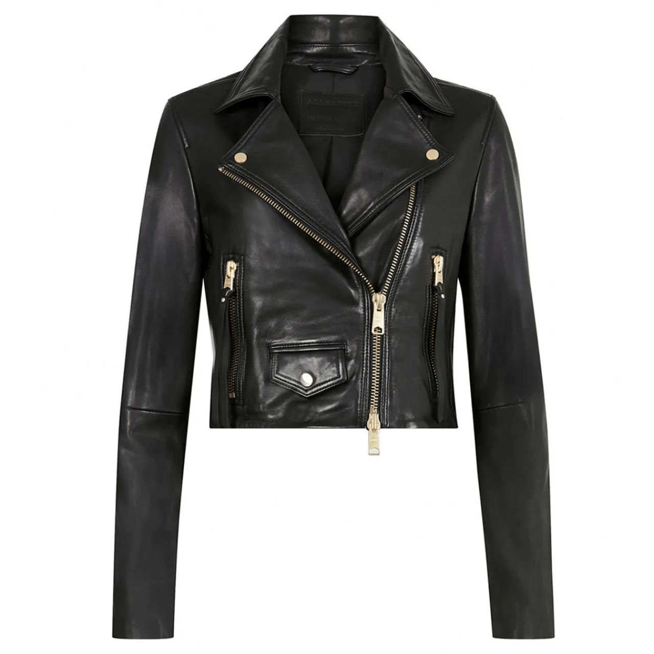 Best Elora Cropped Leather Biker Jacket Women Coats & Jackets