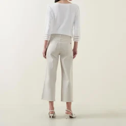 New Embellished Cropped Culotte Jeans Women Denim