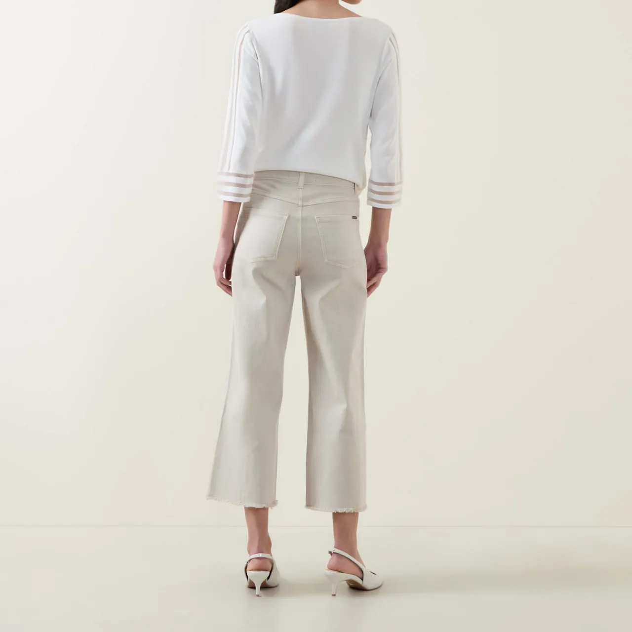 New Embellished Cropped Culotte Jeans Women Denim