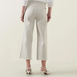 New Embellished Cropped Culotte Jeans Women Denim